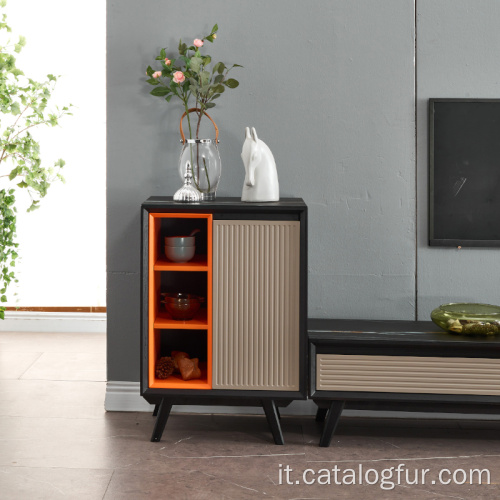 Set da soggiorno Armadi in legno Porta TV di design con tavolino e tavolino Side